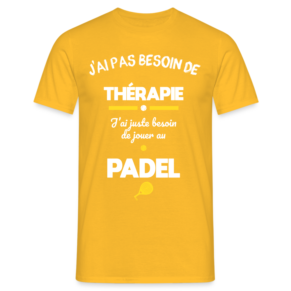 T-shirt Homme - Besoin De Jouer Au Padel - jaune