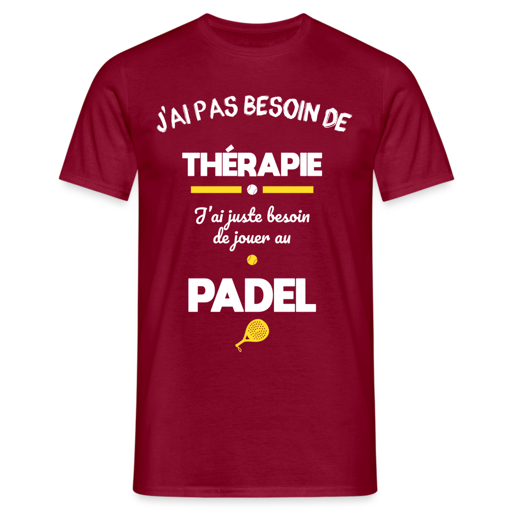 T-shirt Homme - Besoin De Jouer Au Padel - rouge brique