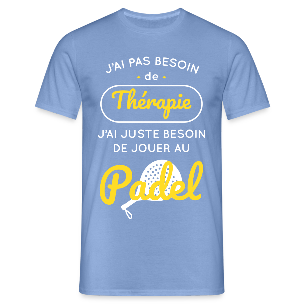 T-shirt Homme - Besoin De Jouer Au Padel - carolina blue