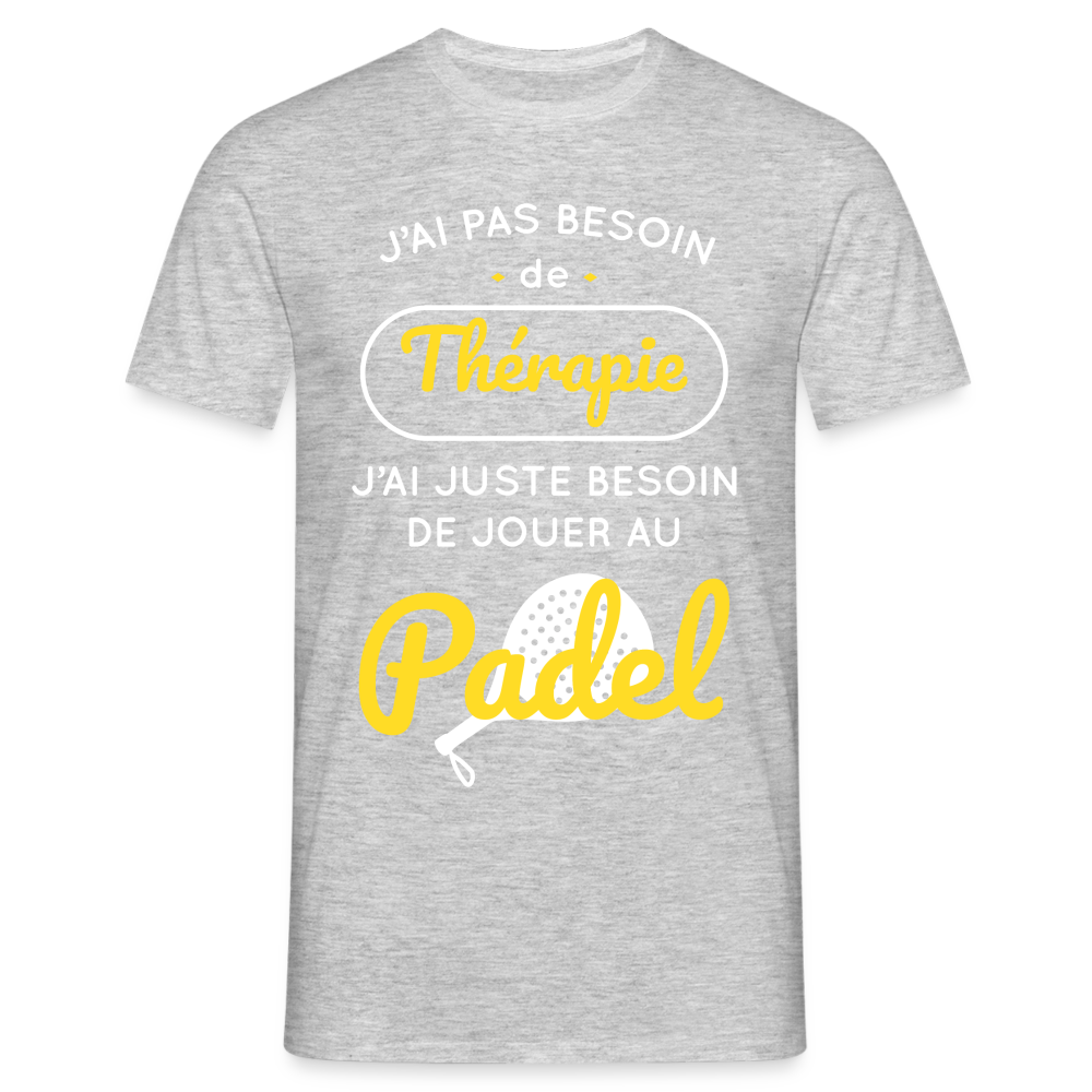 T-shirt Homme - Besoin De Jouer Au Padel - gris chiné