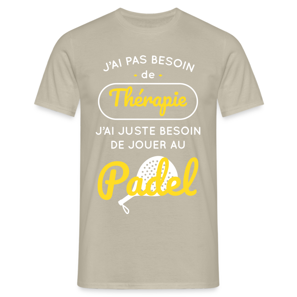 T-shirt Homme - Besoin De Jouer Au Padel - beige sable