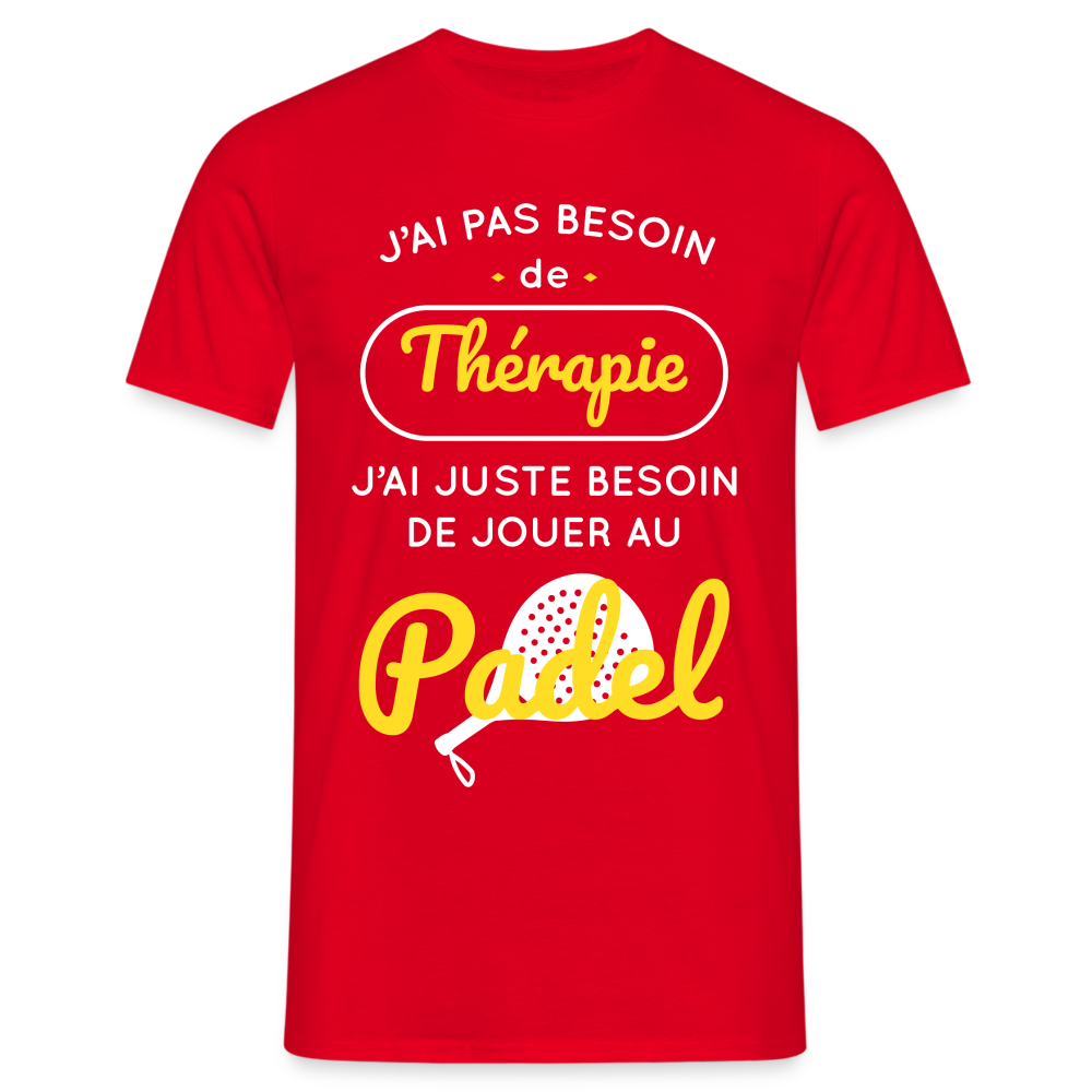 T-shirt Homme - Besoin De Jouer Au Padel - rouge