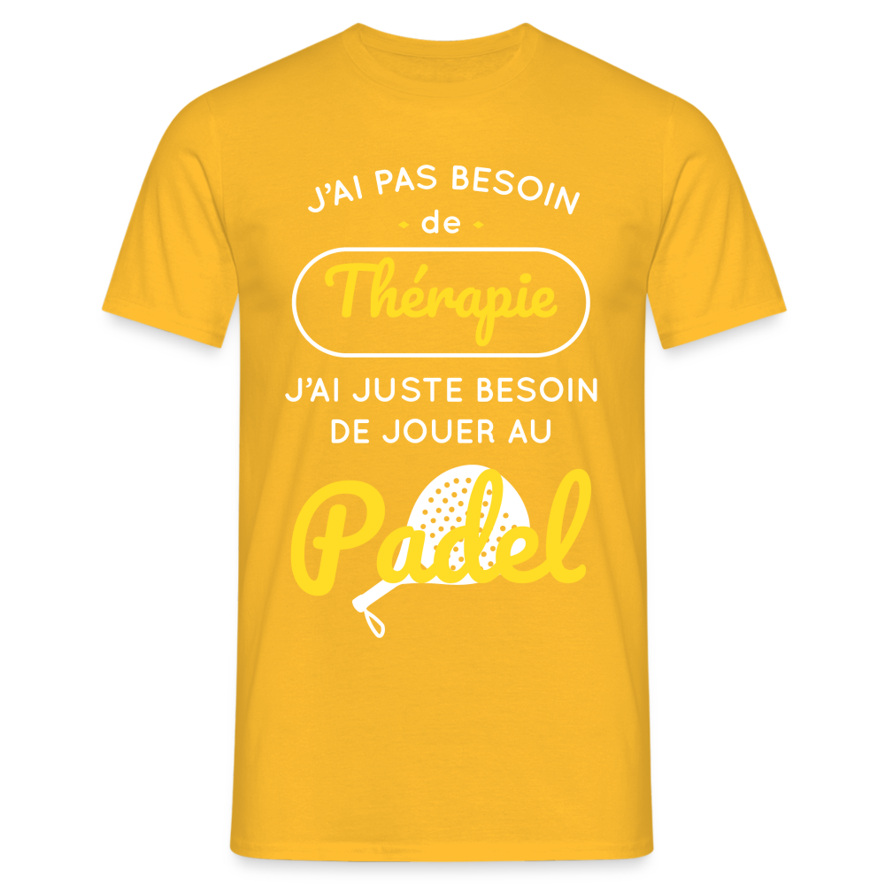 T-shirt Homme - Besoin De Jouer Au Padel - jaune