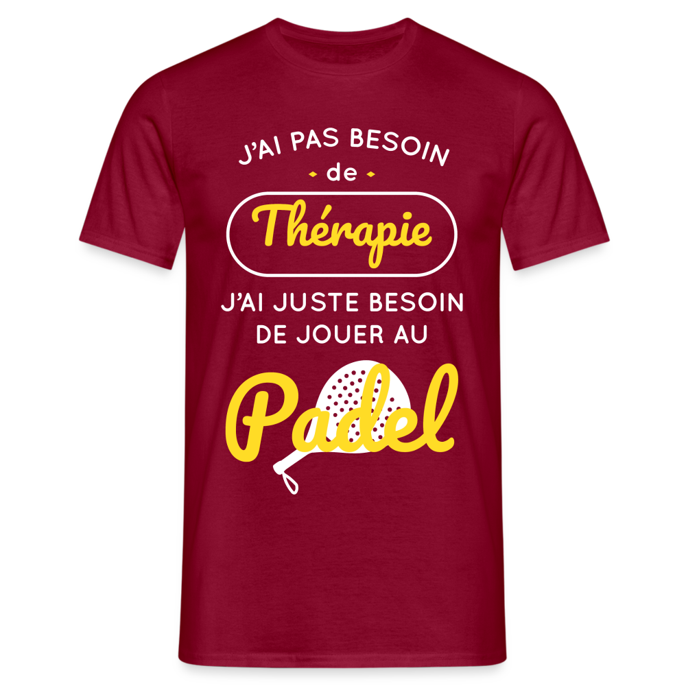 T-shirt Homme - Besoin De Jouer Au Padel - rouge brique