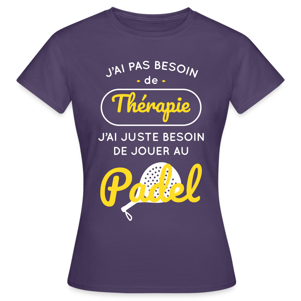 T-shirt Femme - Besoin De Jouer Au Padel - violet foncé