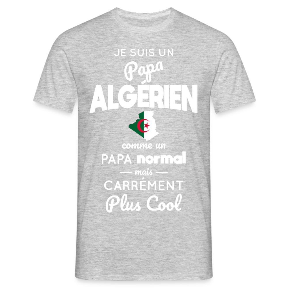 T-shirt Homme - Papa Algérien Plus Cool - gris chiné