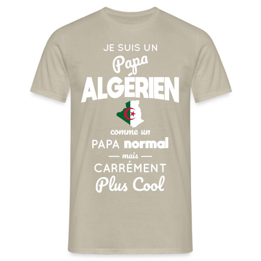 T-shirt Homme - Papa Algérien Plus Cool - beige sable