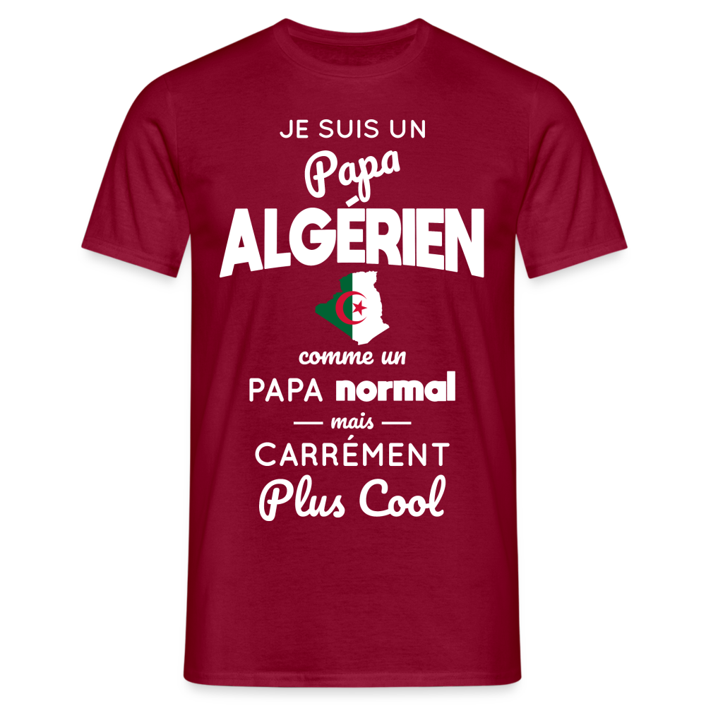 T-shirt Homme - Papa Algérien Plus Cool - rouge brique