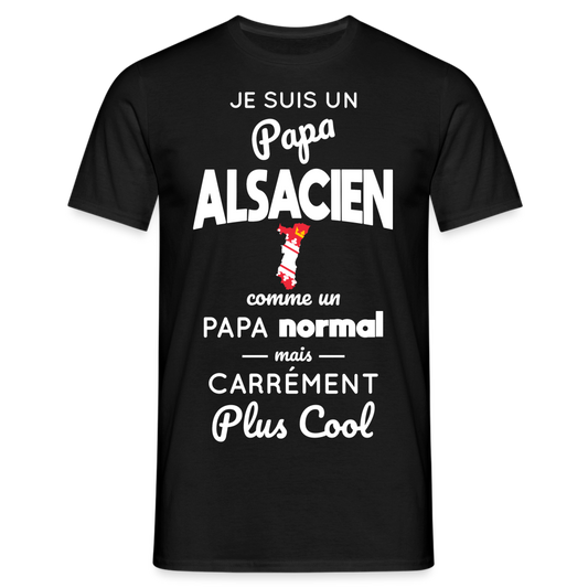 T-shirt Homme - Papa Alsacien Plus Cool - noir