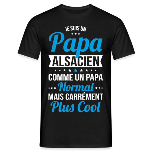 T-shirt Homme - Papa Alsacien Plus Cool - noir