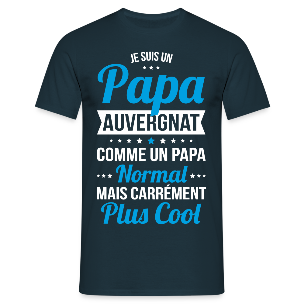 T-shirt Homme - Papa Auvergnat Plus Cool - marine