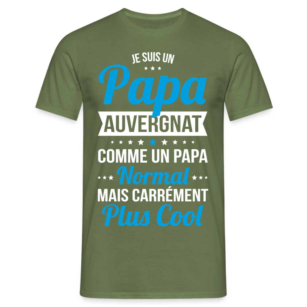 T-shirt Homme - Papa Auvergnat Plus Cool - vert militaire