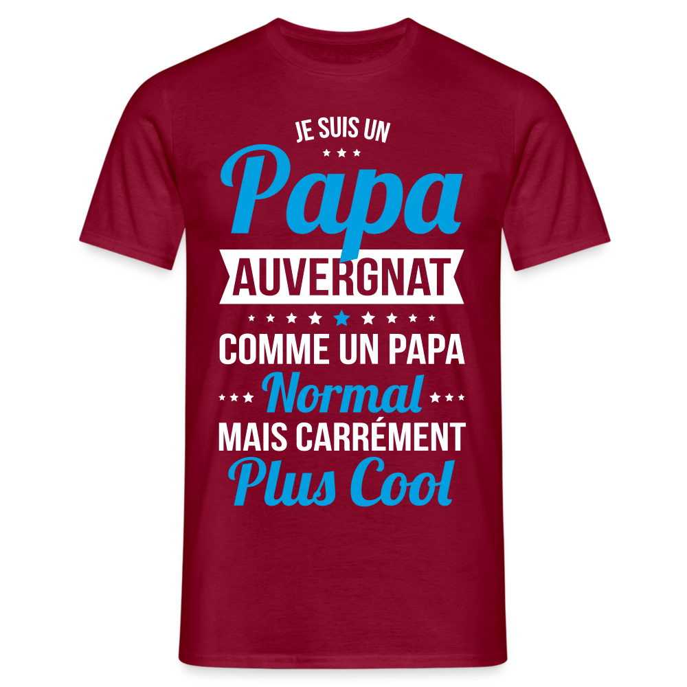 T-shirt Homme - Papa Auvergnat Plus Cool - rouge brique