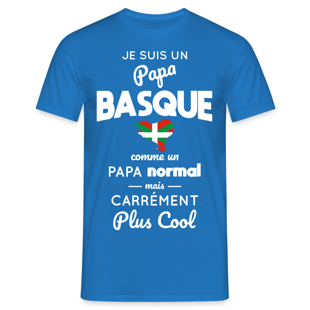 T-shirt Homme - Papa Basque Plus Cool - bleu royal