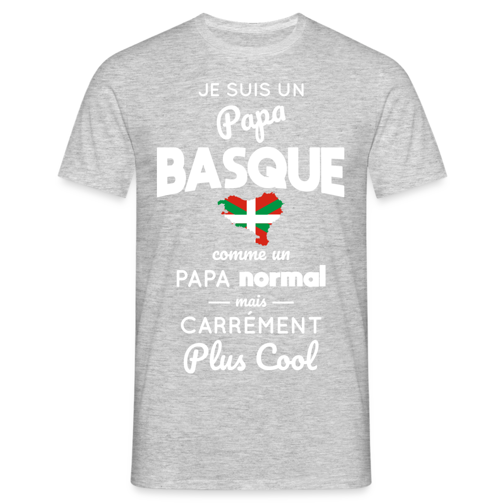 T-shirt Homme - Papa Basque Plus Cool - gris chiné