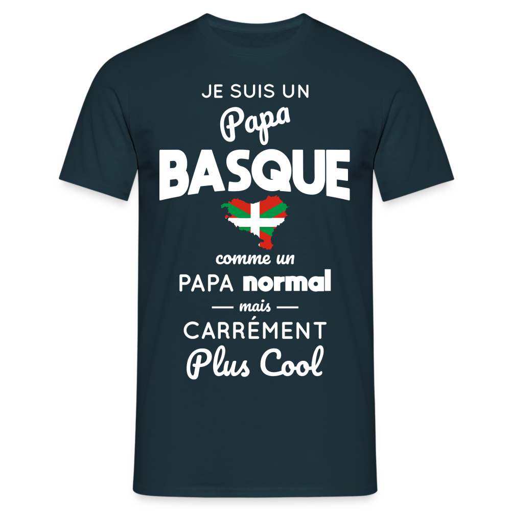 T-shirt Homme - Papa Basque Plus Cool - marine