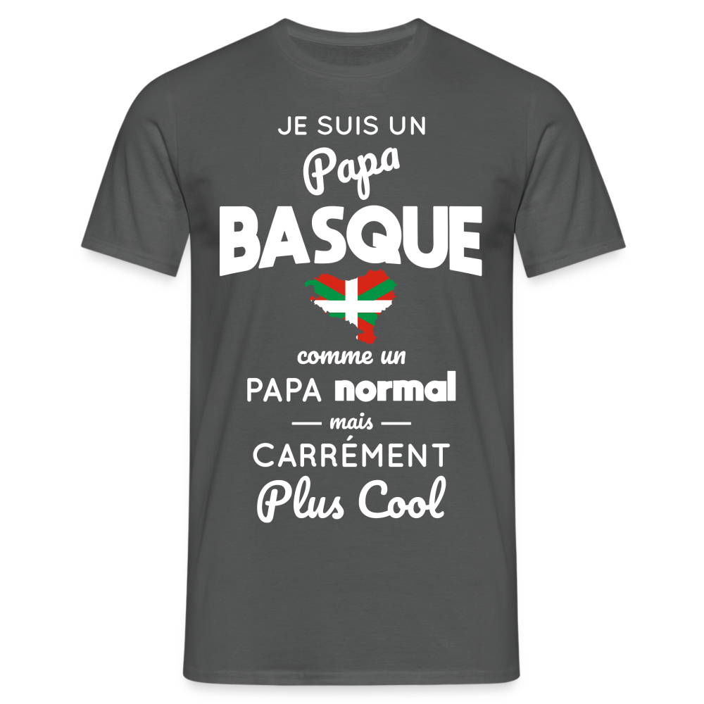 T-shirt Homme - Papa Basque Plus Cool - charbon