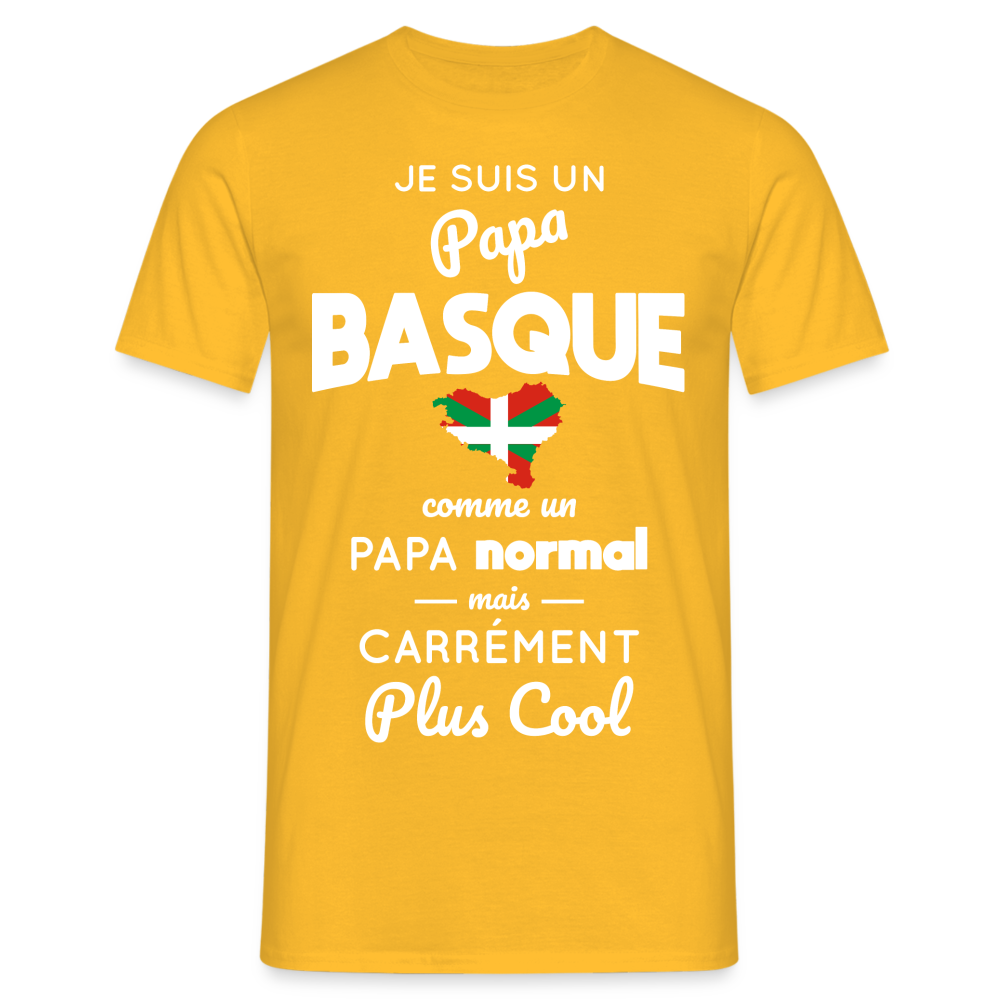 T-shirt Homme - Papa Basque Plus Cool - jaune