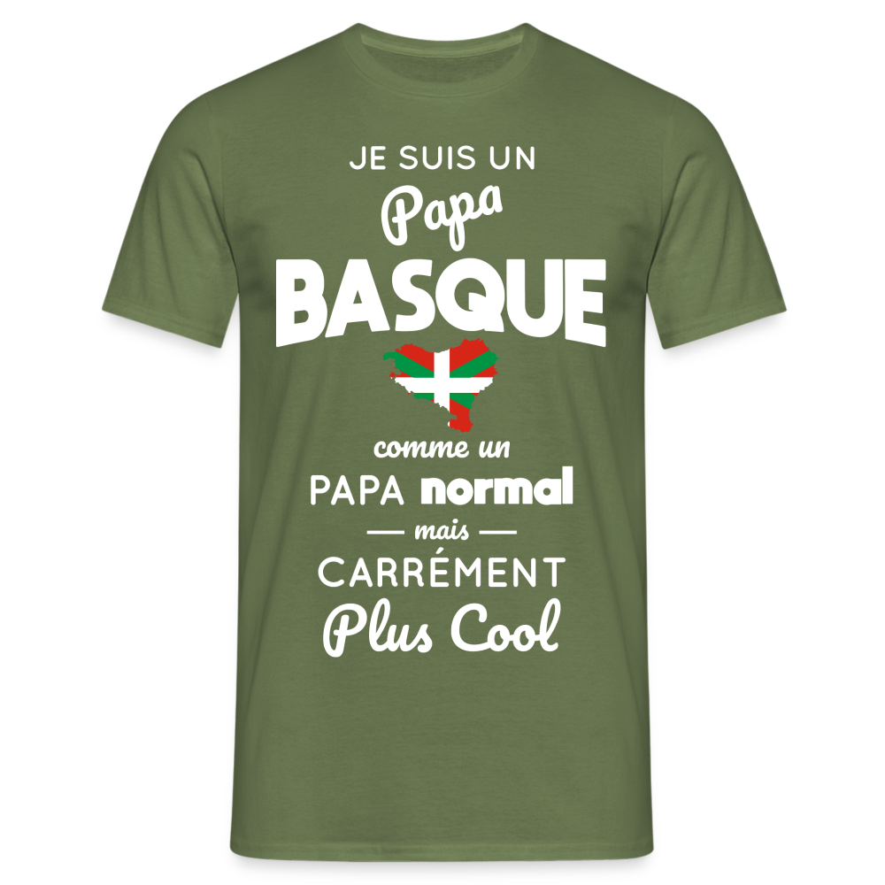 T-shirt Homme - Papa Basque Plus Cool - vert militaire