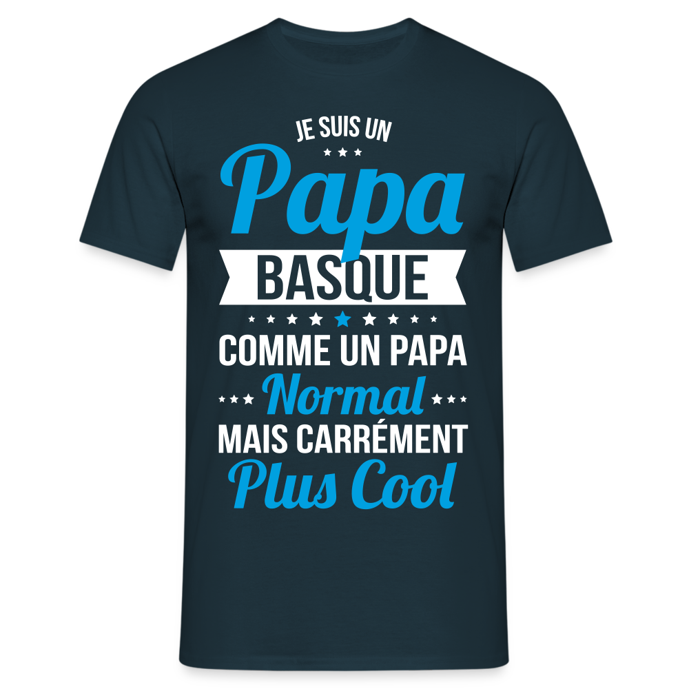 T-shirt Homme - Papa Basque Plus Cool - marine