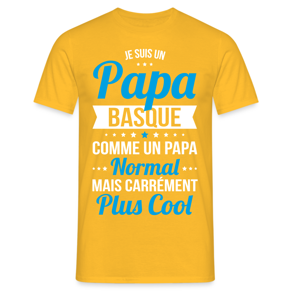 T-shirt Homme - Papa Basque Plus Cool - jaune