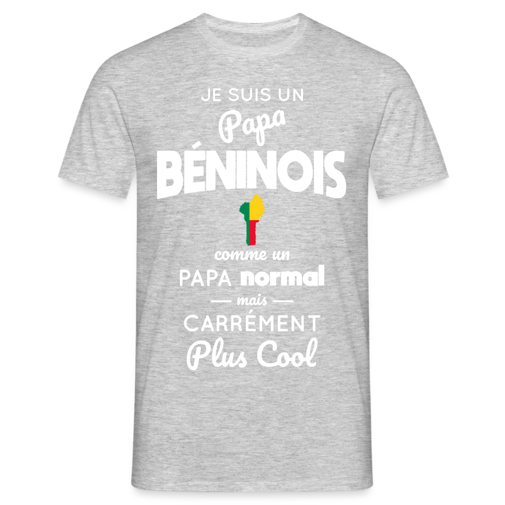 T-shirt Homme - Papa Béninois Plus Cool - gris chiné