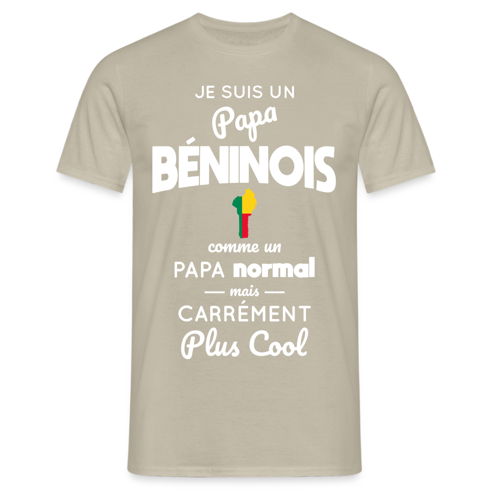 T-shirt Homme - Papa Béninois Plus Cool - beige sable