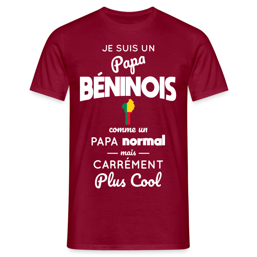 T-shirt Homme - Papa Béninois Plus Cool - rouge brique