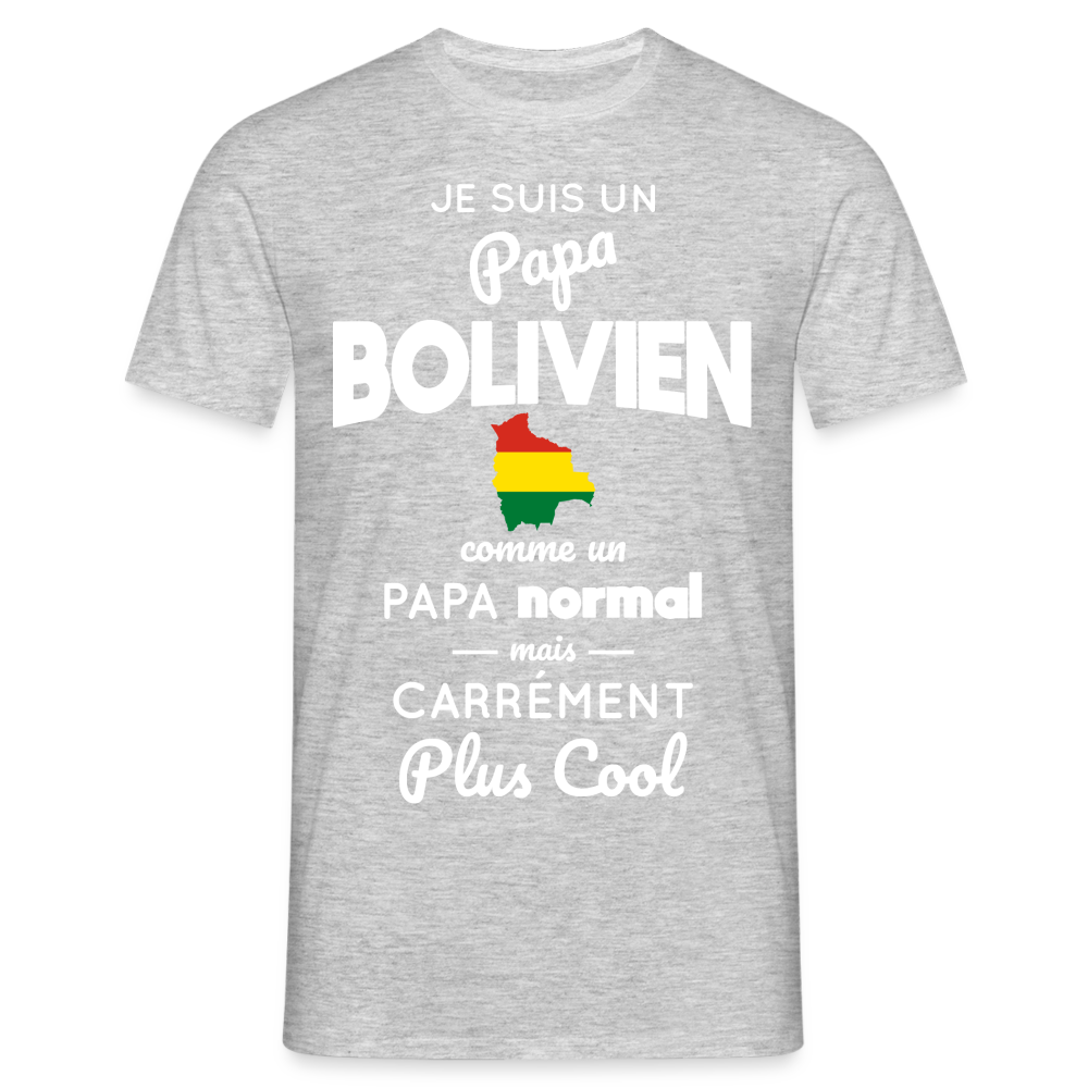 T-shirt Homme - Papa Bolivien Plus Cool - gris chiné