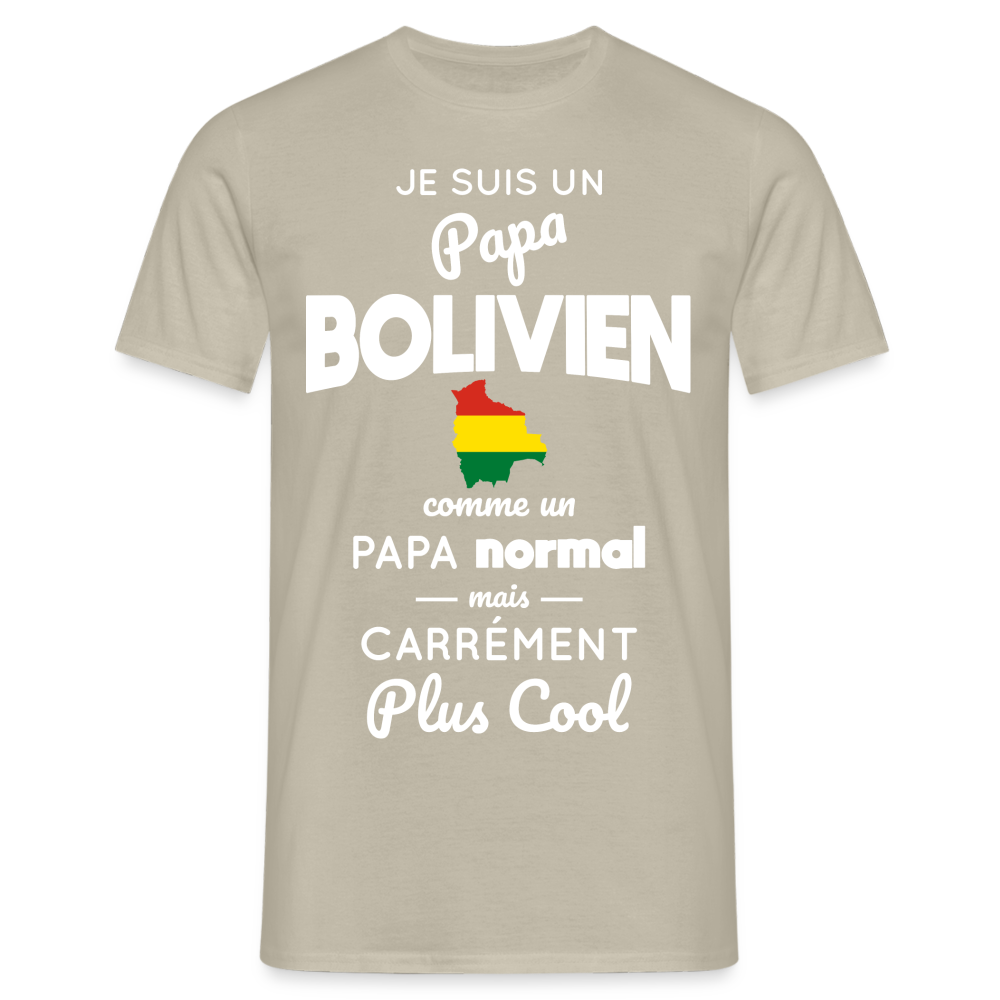 T-shirt Homme - Papa Bolivien Plus Cool - beige sable