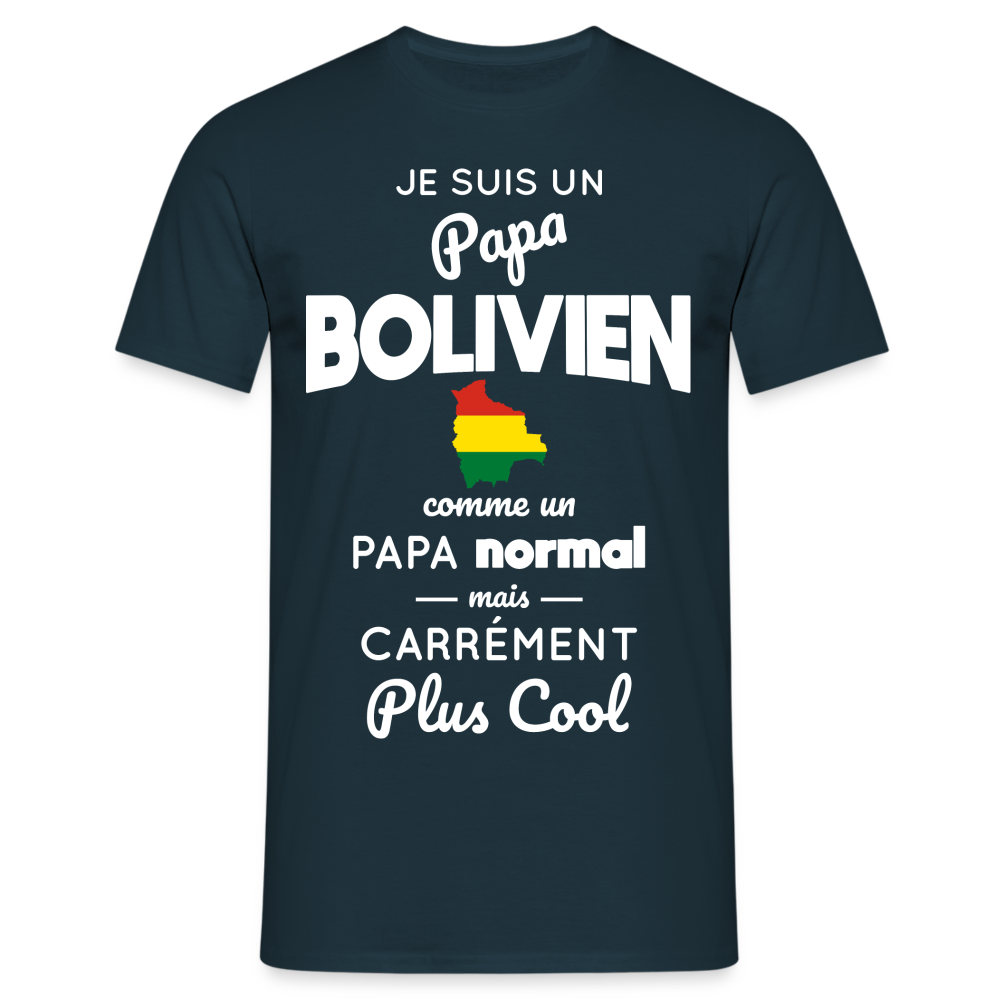 T-shirt Homme - Papa Bolivien Plus Cool - marine