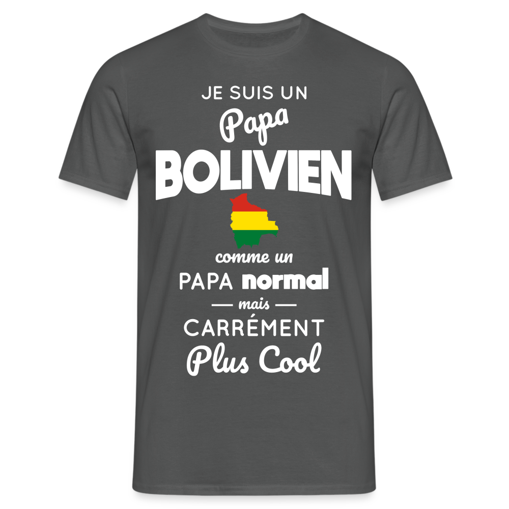 T-shirt Homme - Papa Bolivien Plus Cool - charbon