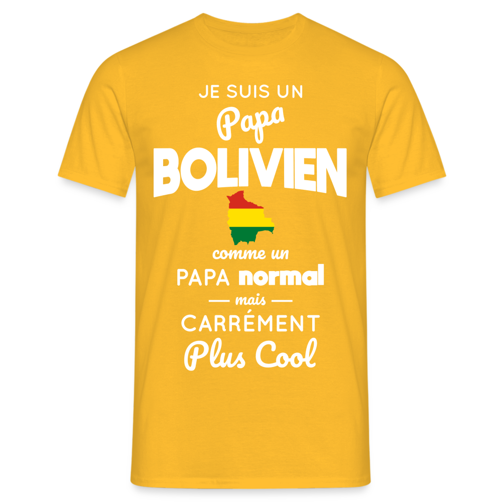 T-shirt Homme - Papa Bolivien Plus Cool - jaune