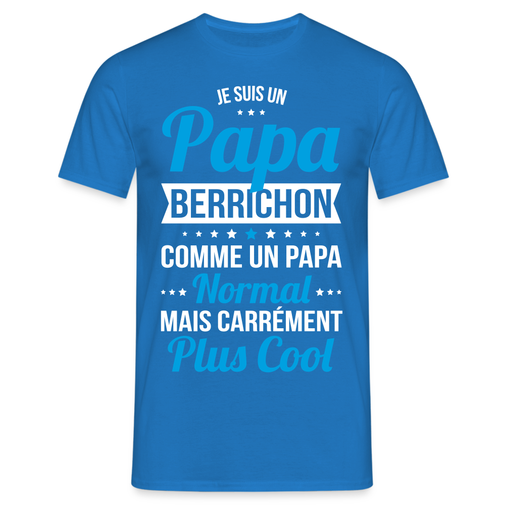 T-shirt Homme - Papa Berrichon Plus Cool - bleu royal