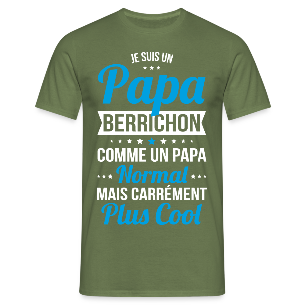 T-shirt Homme - Papa Berrichon Plus Cool - vert militaire