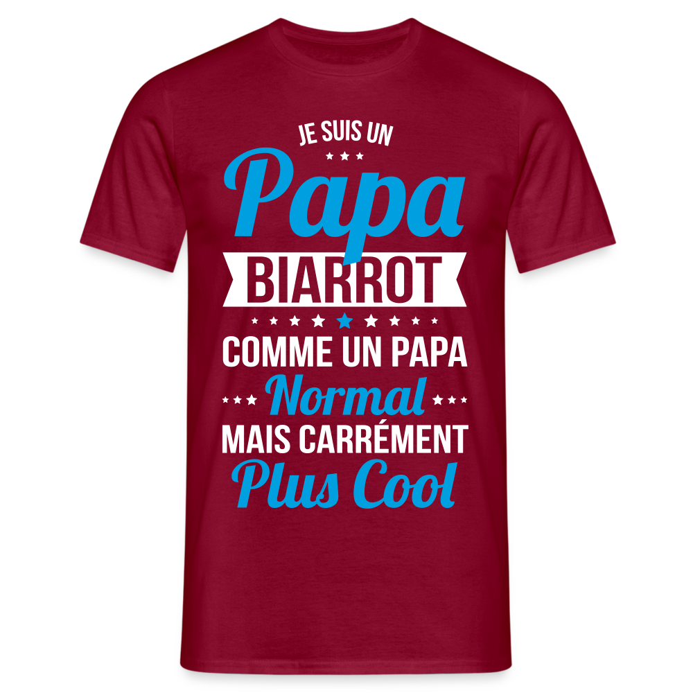 T-shirt Homme - Papa Biarrot Plus Cool - rouge brique