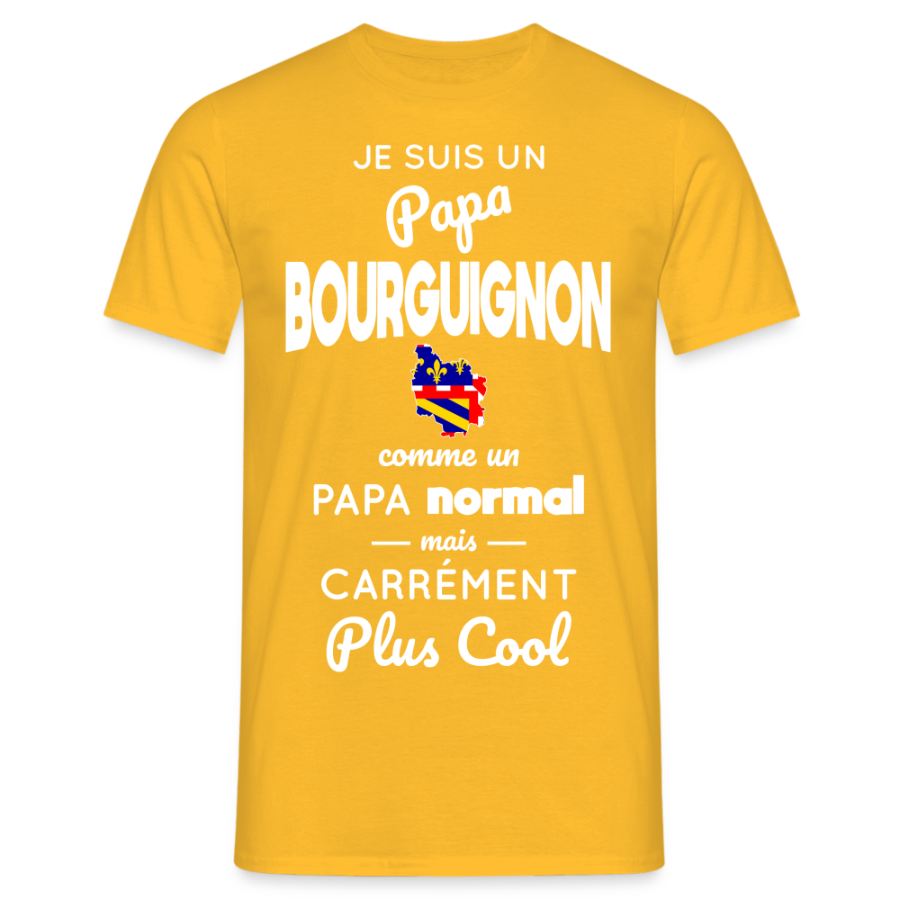 T-shirt Homme - Papa Bourguignon Plus Cool - jaune