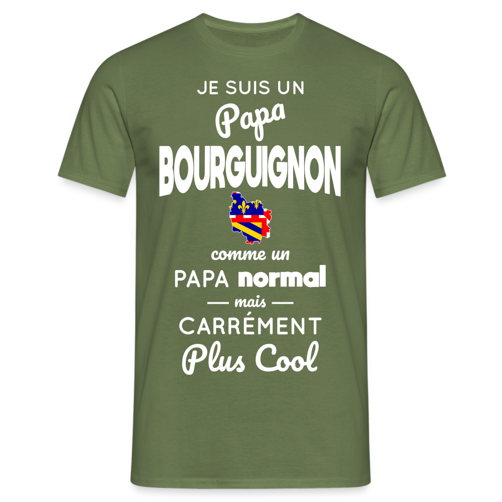 T-shirt Homme - Papa Bourguignon Plus Cool - vert militaire