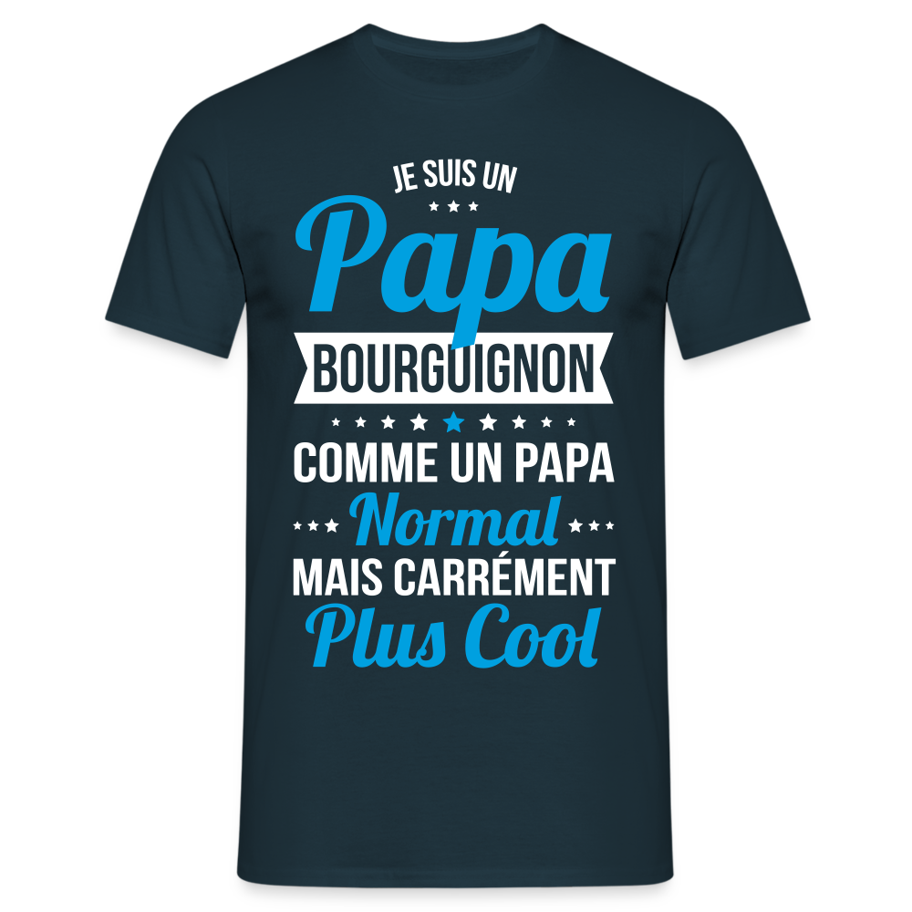 T-shirt Homme - Papa Bourguignon Plus Cool - marine