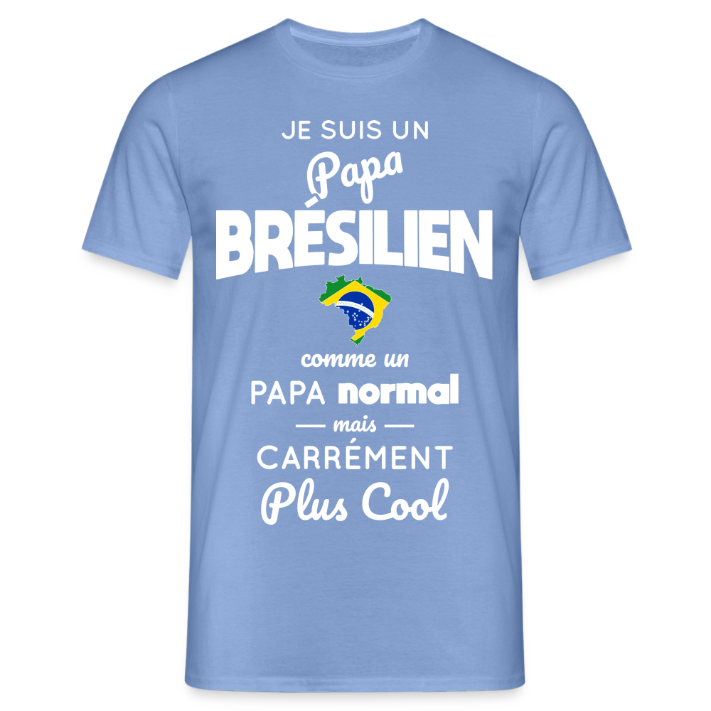 T-shirt Homme - Papa Brésilien Plus Cool - carolina blue