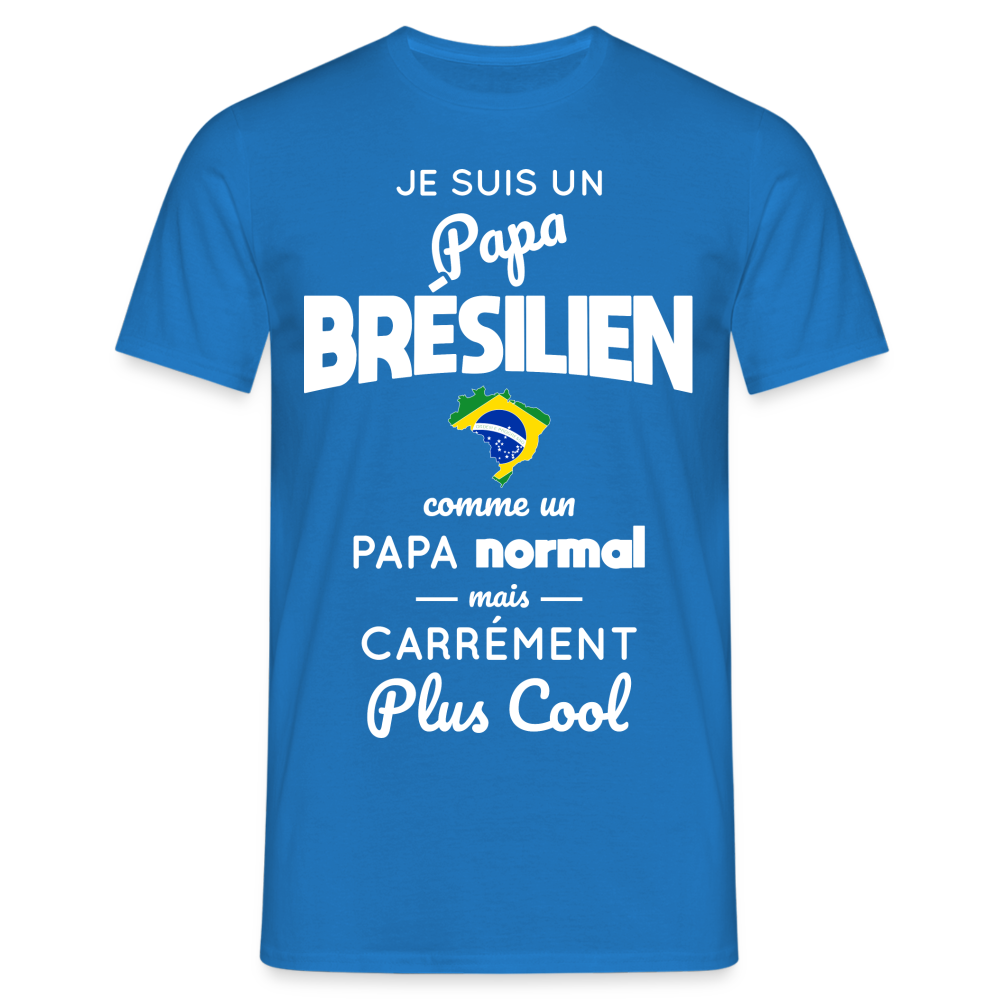 T-shirt Homme - Papa Brésilien Plus Cool - bleu royal