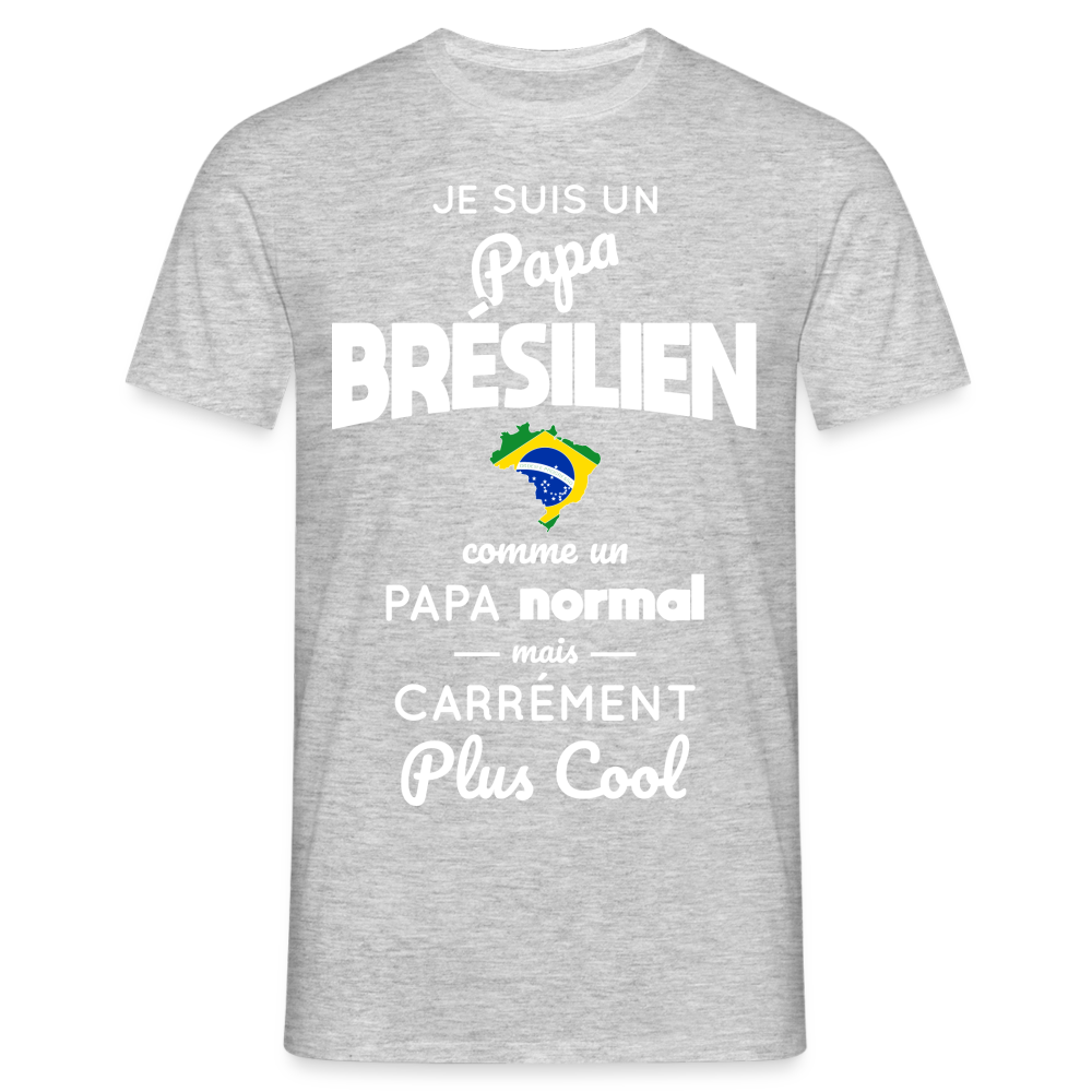 T-shirt Homme - Papa Brésilien Plus Cool - gris chiné