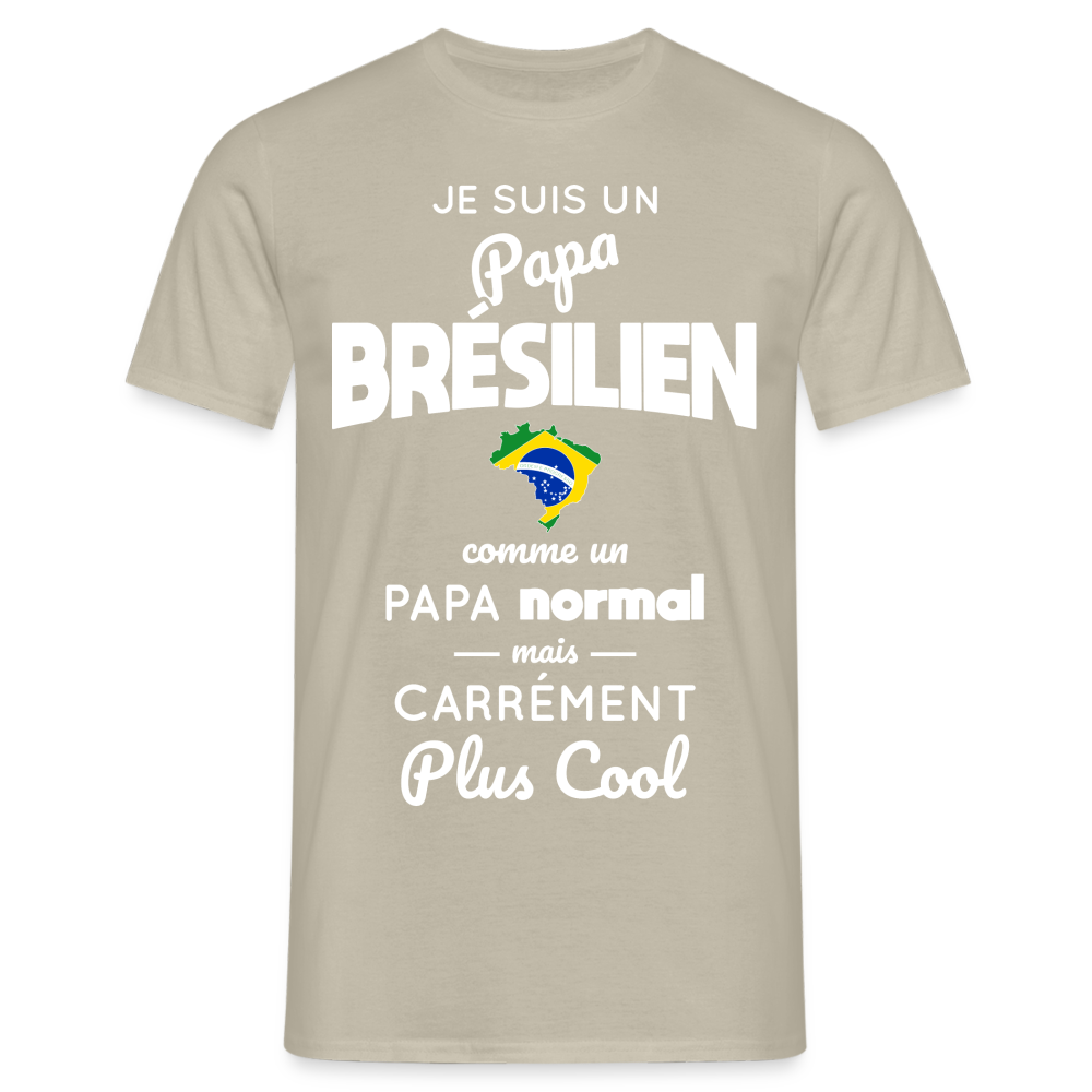 T-shirt Homme - Papa Brésilien Plus Cool - beige sable