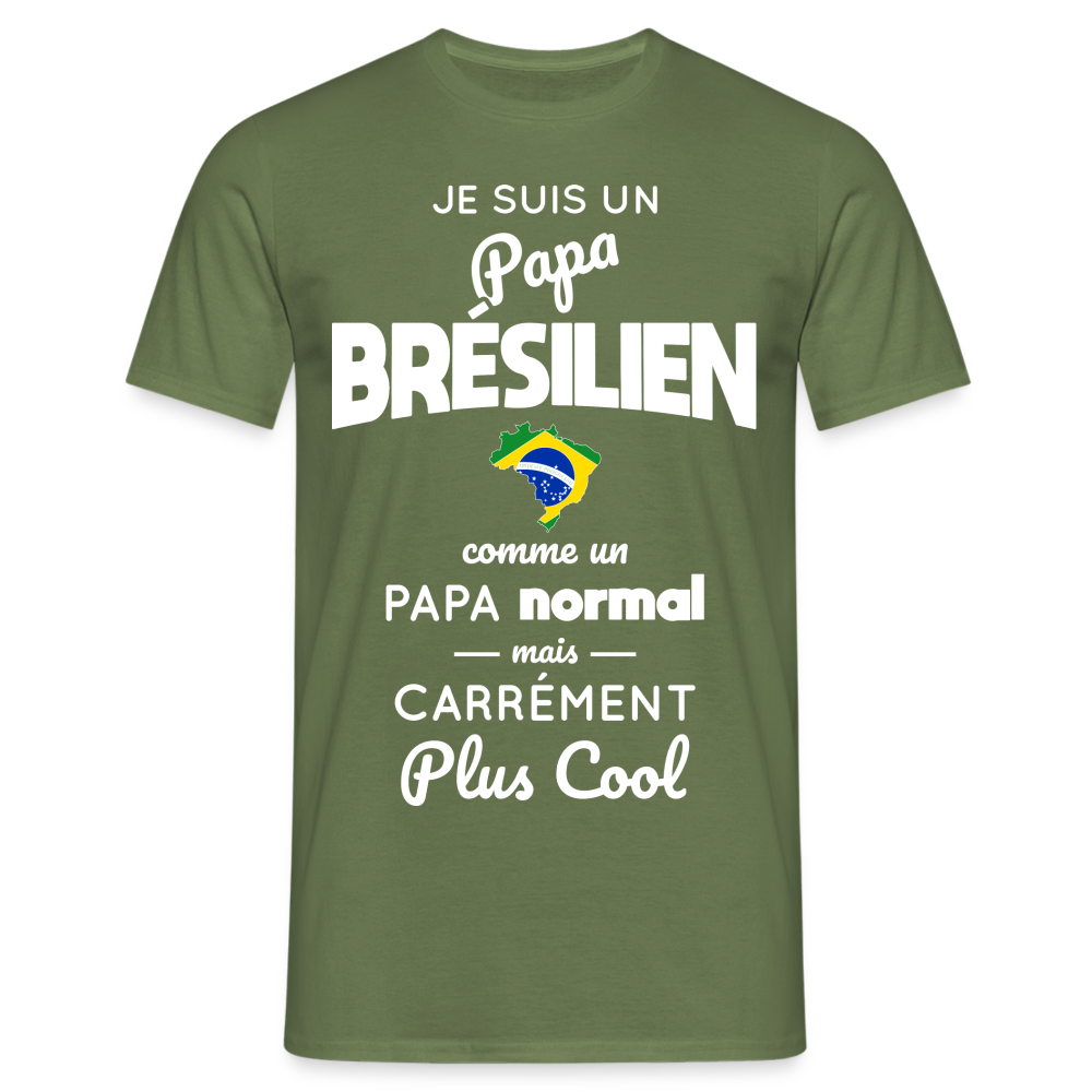 T-shirt Homme - Papa Brésilien Plus Cool - vert militaire