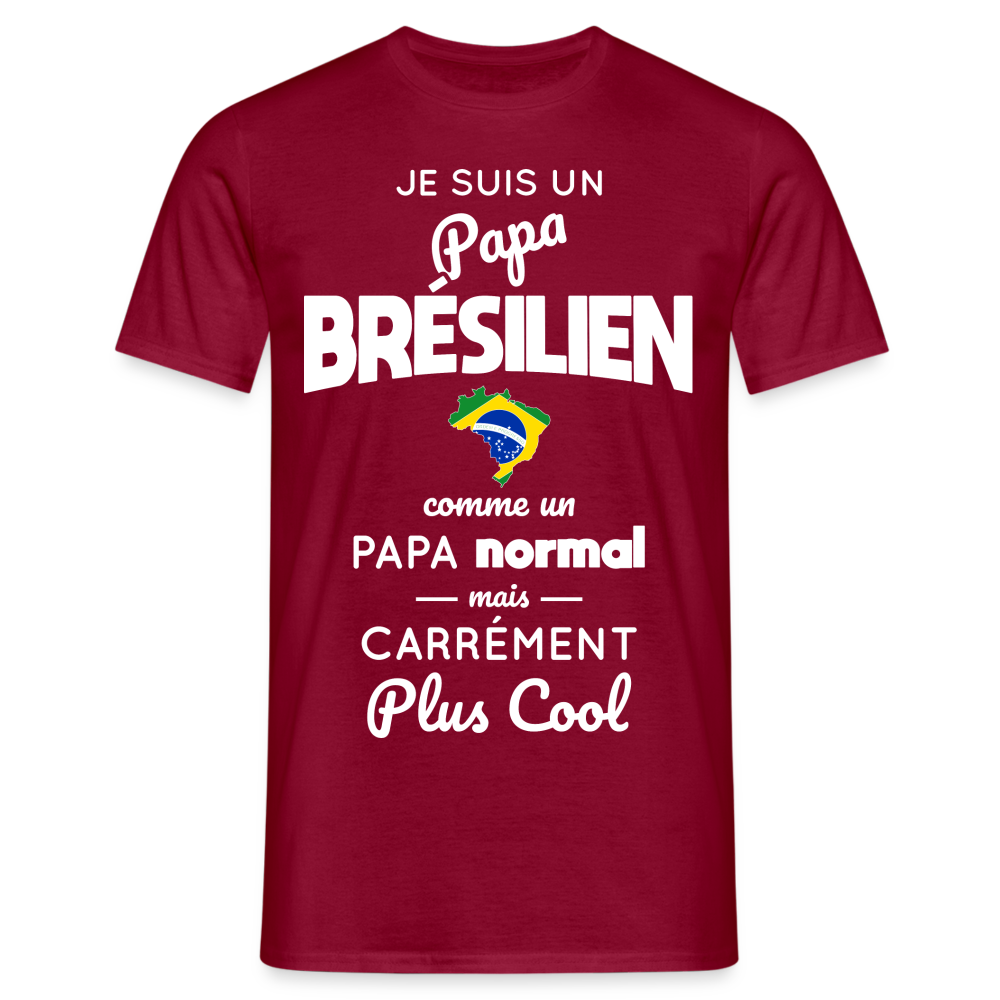 T-shirt Homme - Papa Brésilien Plus Cool - rouge brique