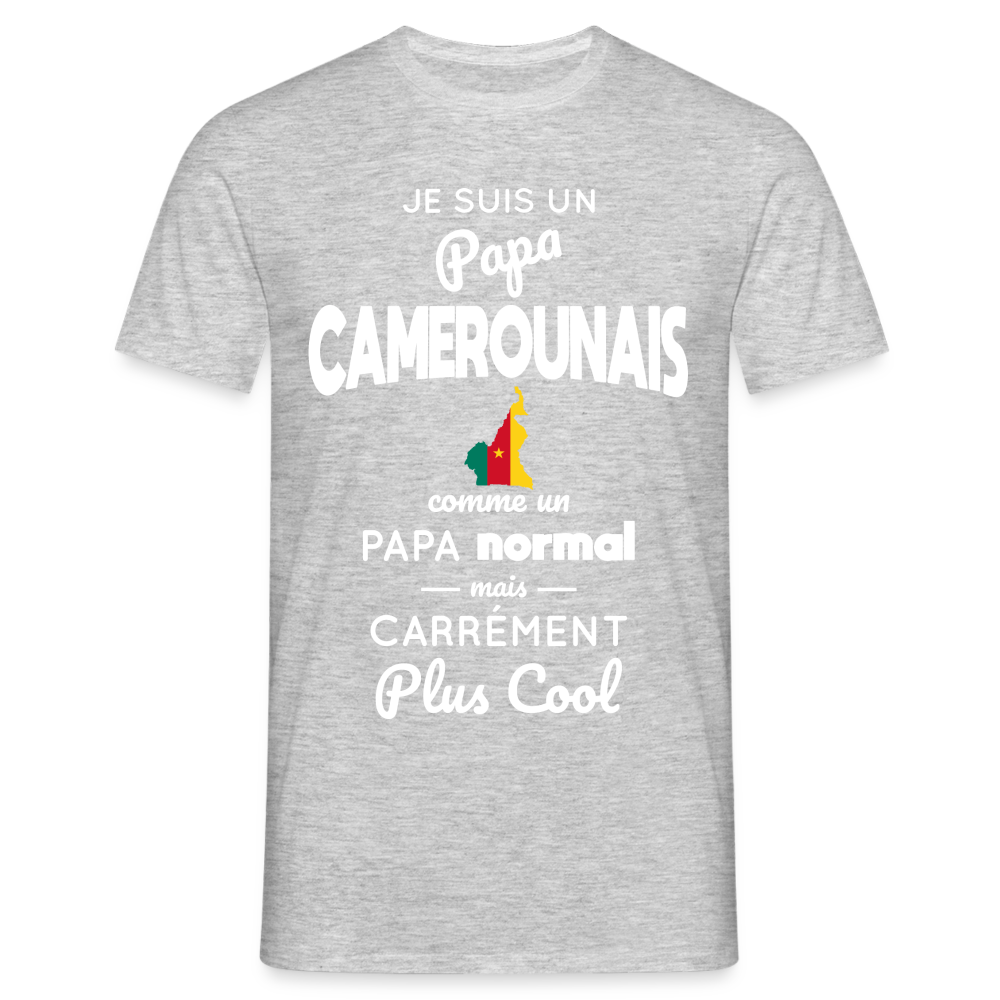 T-shirt Homme - Papa Camerounais Plus Cool - gris chiné