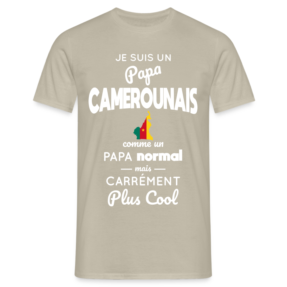 T-shirt Homme - Papa Camerounais Plus Cool - beige sable