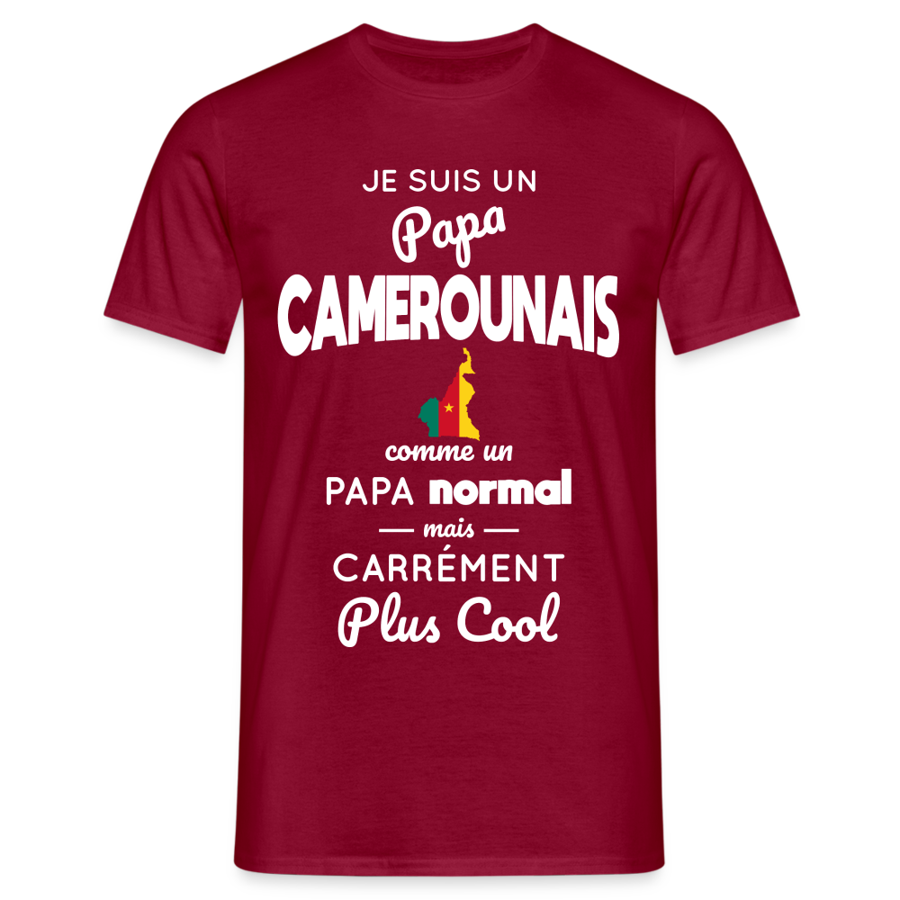 T-shirt Homme - Papa Camerounais Plus Cool - rouge brique