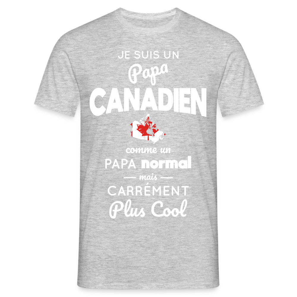 T-shirt Homme - Papa Canadien Plus Cool - gris chiné