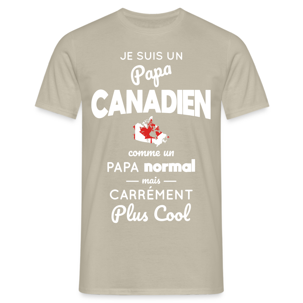 T-shirt Homme - Papa Canadien Plus Cool - beige sable